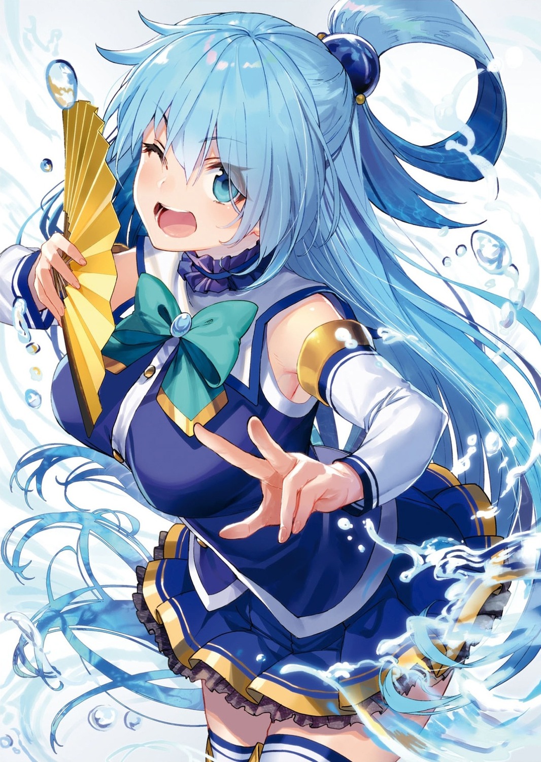 aqua_(konosuba) kono_subarashii_sekai_ni_shukufuku_wo! mishima_kurone thighhighs