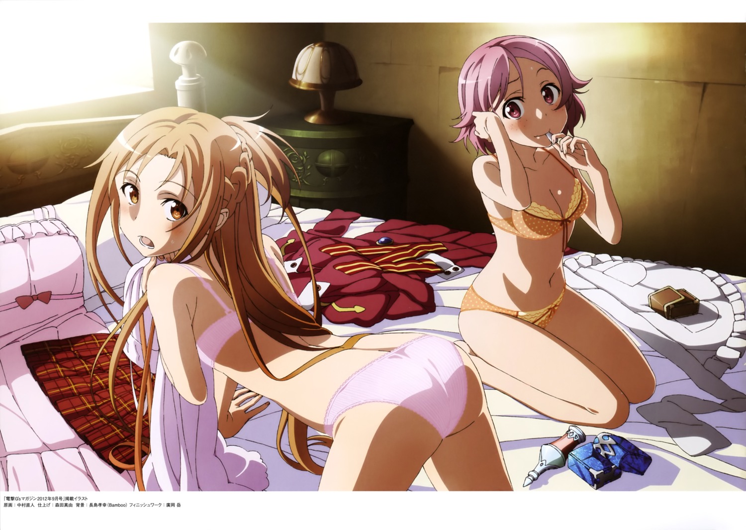 ass asuna_(sword_art_online) bra cleavage lisbeth nakamura_naoto pantsu sword_art_online