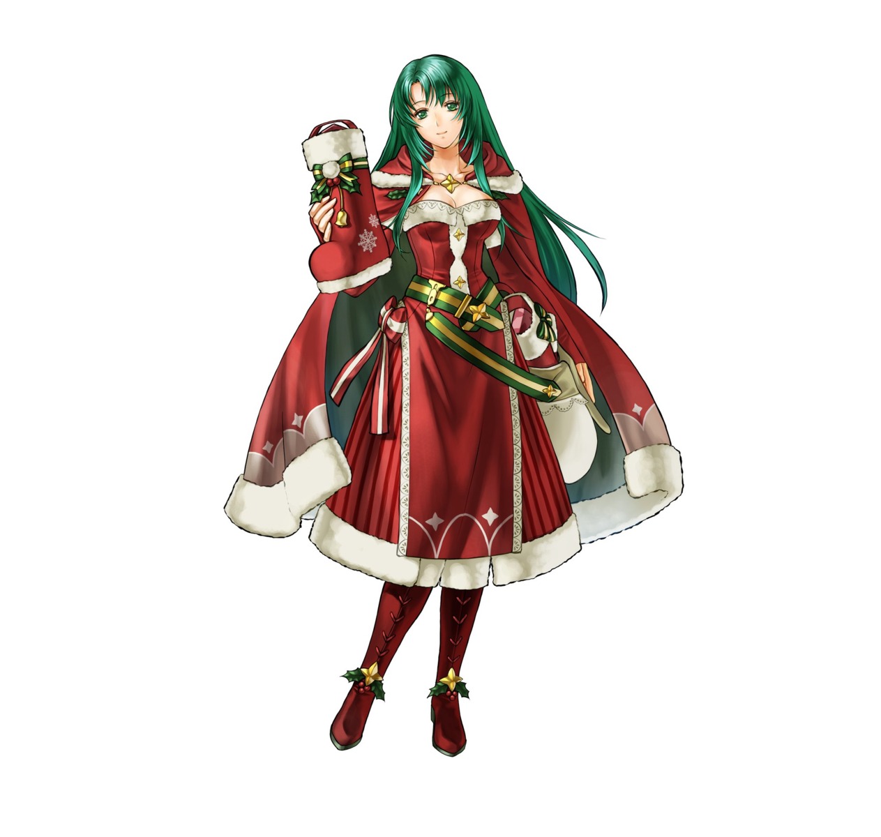 cecilia_(fire_emblem) christmas cleavage dress fire_emblem fire_emblem:_rekka_no_ken heels kita_senri nintendo