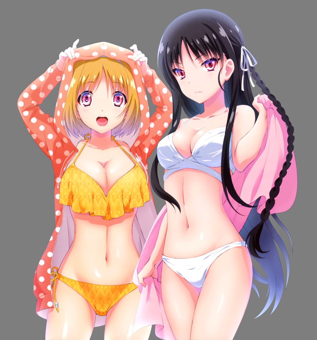 bikini cleavage horikita_suzune kushida_kikyou open_shirt swimsuits transparent_png youkoso_jitsuryoku_shijou_shugi_no_kyoushitsu_e