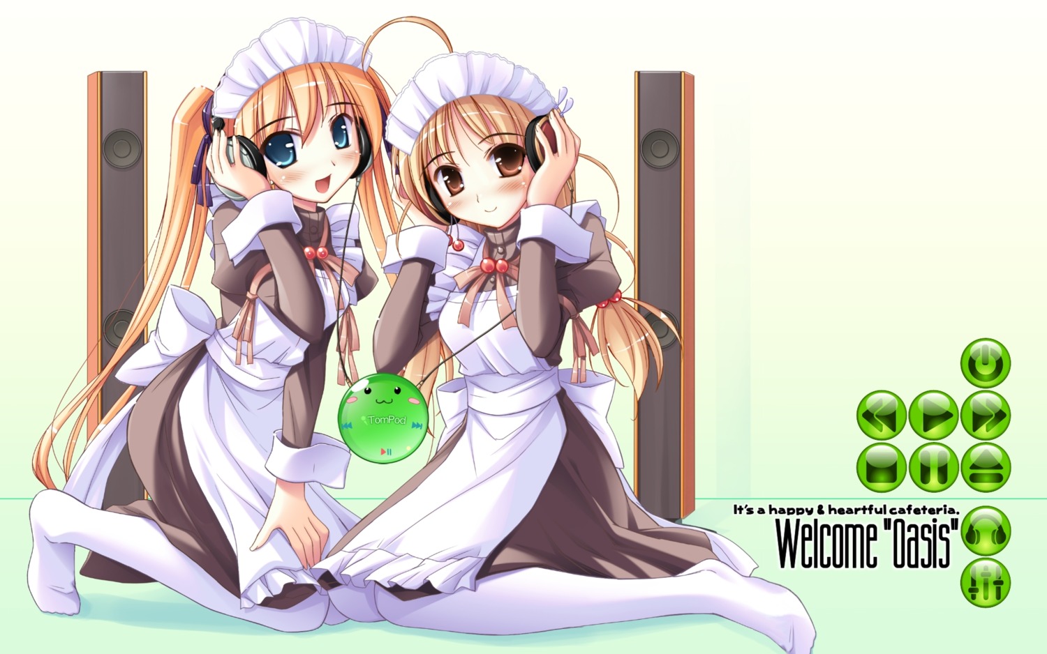 happiness headphones ko~cha maid wallpaper