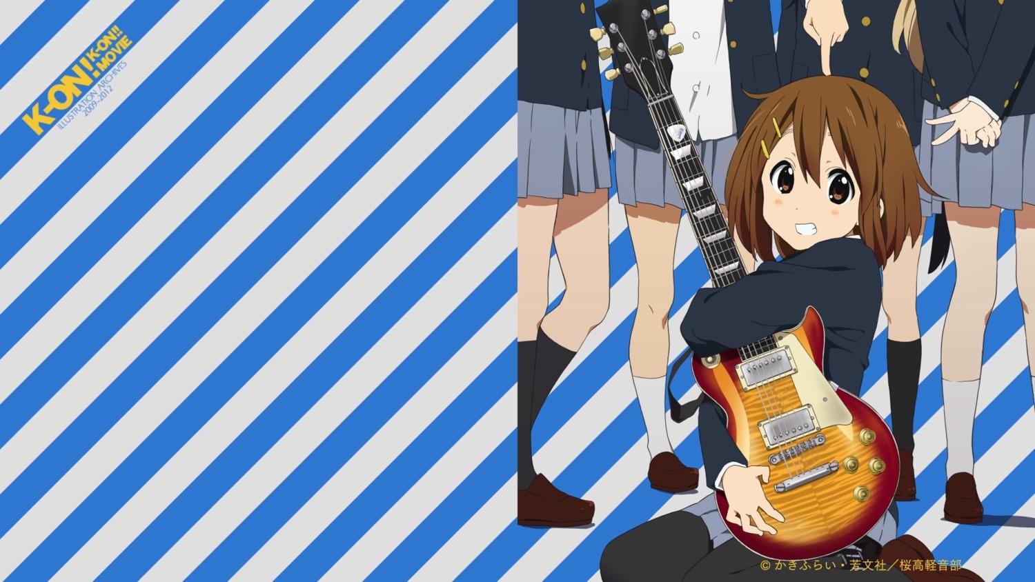 akiyama_mio guitar hirasawa_yui horiguchi_yukiko k-on! kotobuki_tsumugi nakano_azusa pantyhose seifuku tainaka_ritsu wallpaper