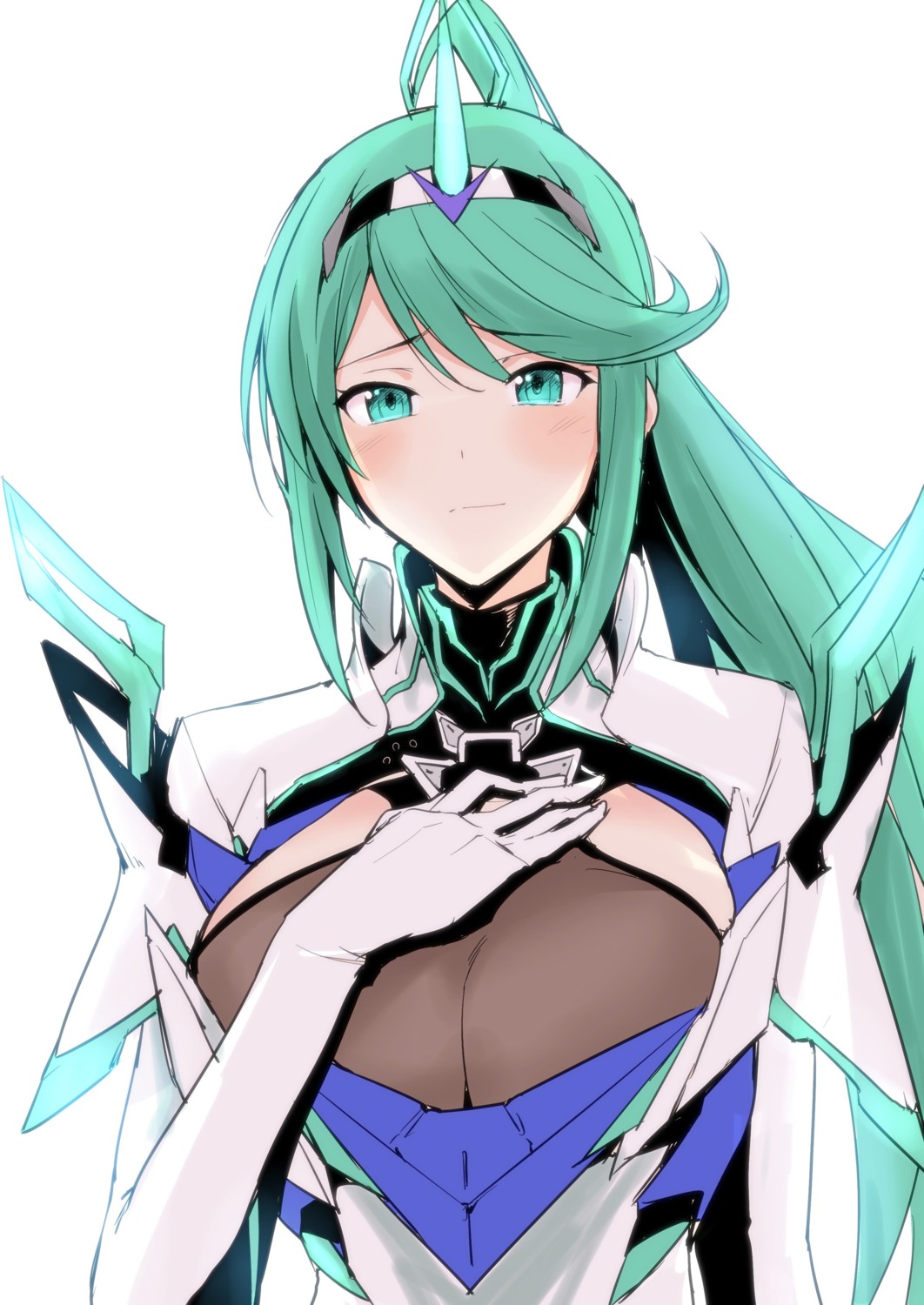 bodysuit breast_hold halcon pneuma_(xenoblade_2) see_through xenoblade xenoblade_chronicles_2