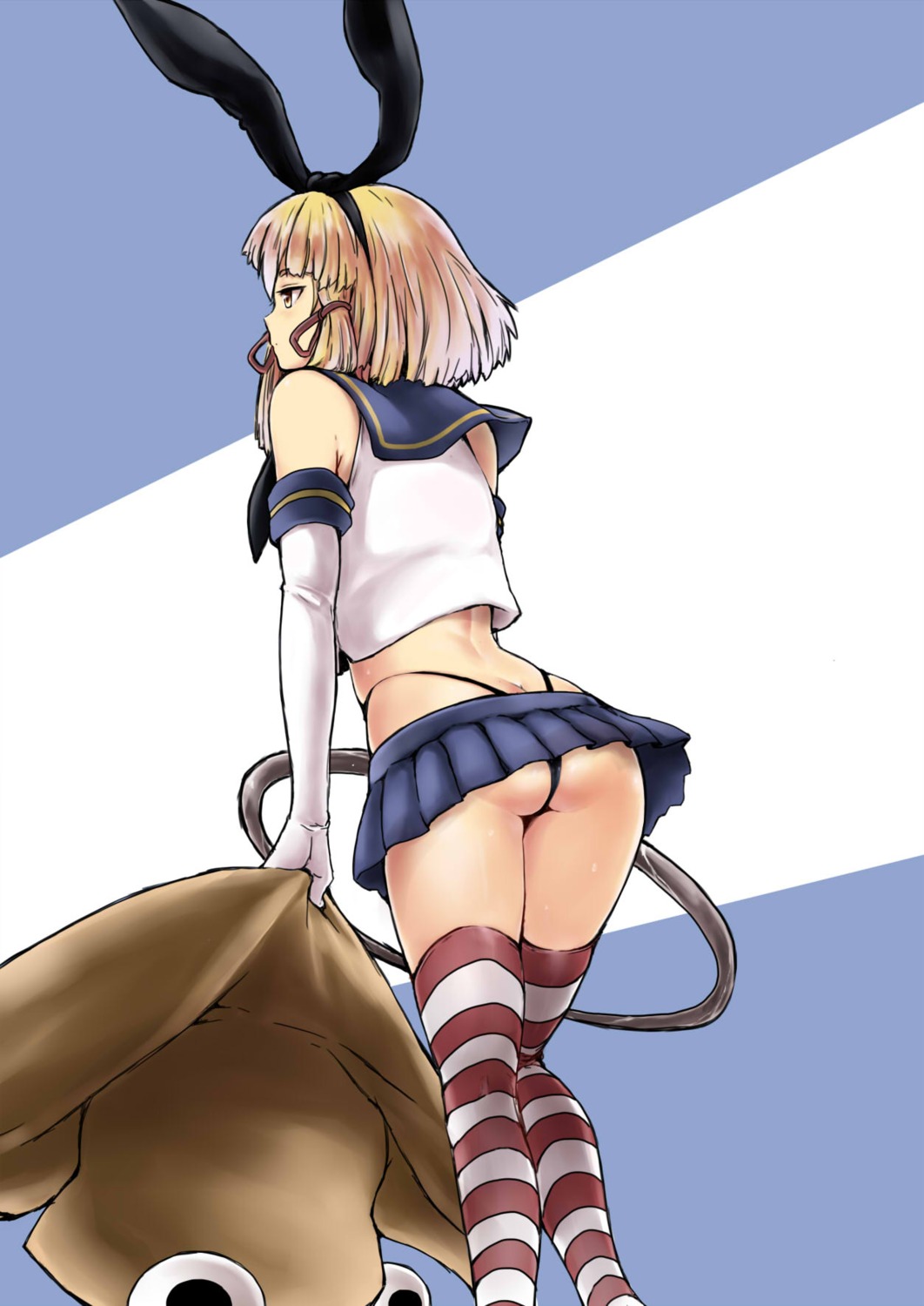 cosplay kantai_collection moriya_suwako pantsu shimakaze_(kancolle) thighhighs thong tobisawa touhou