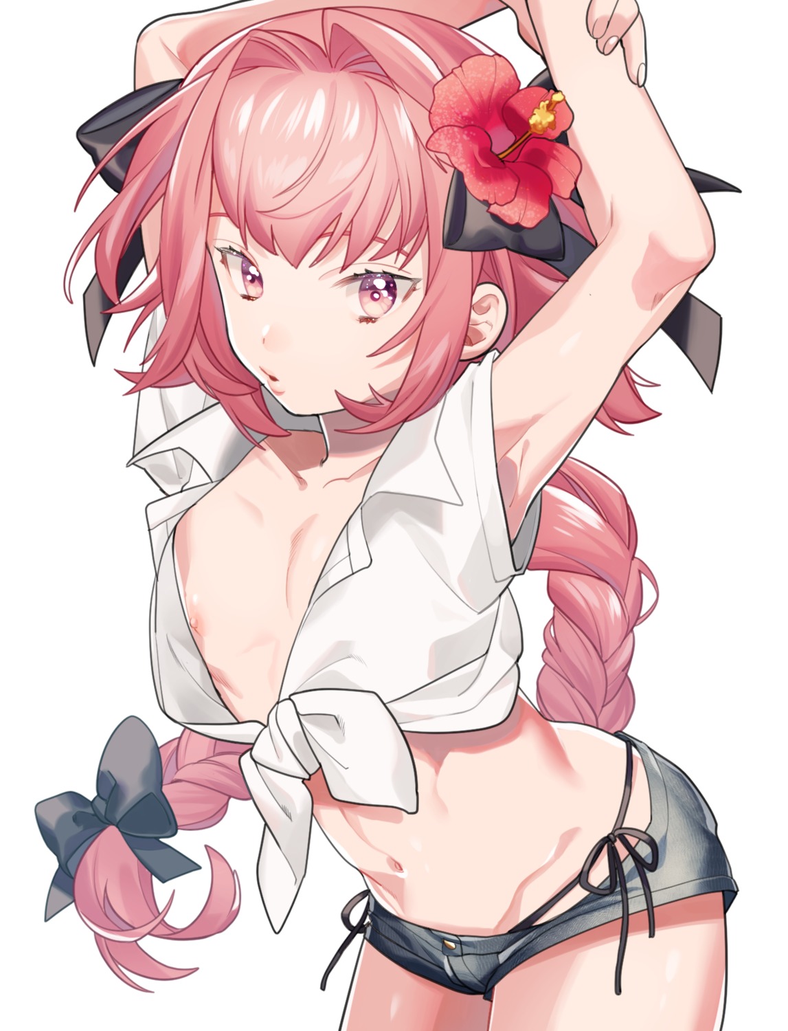 astolfo_(fate) fate/grand_order mihatarou open_shirt pantsu string_panties trap