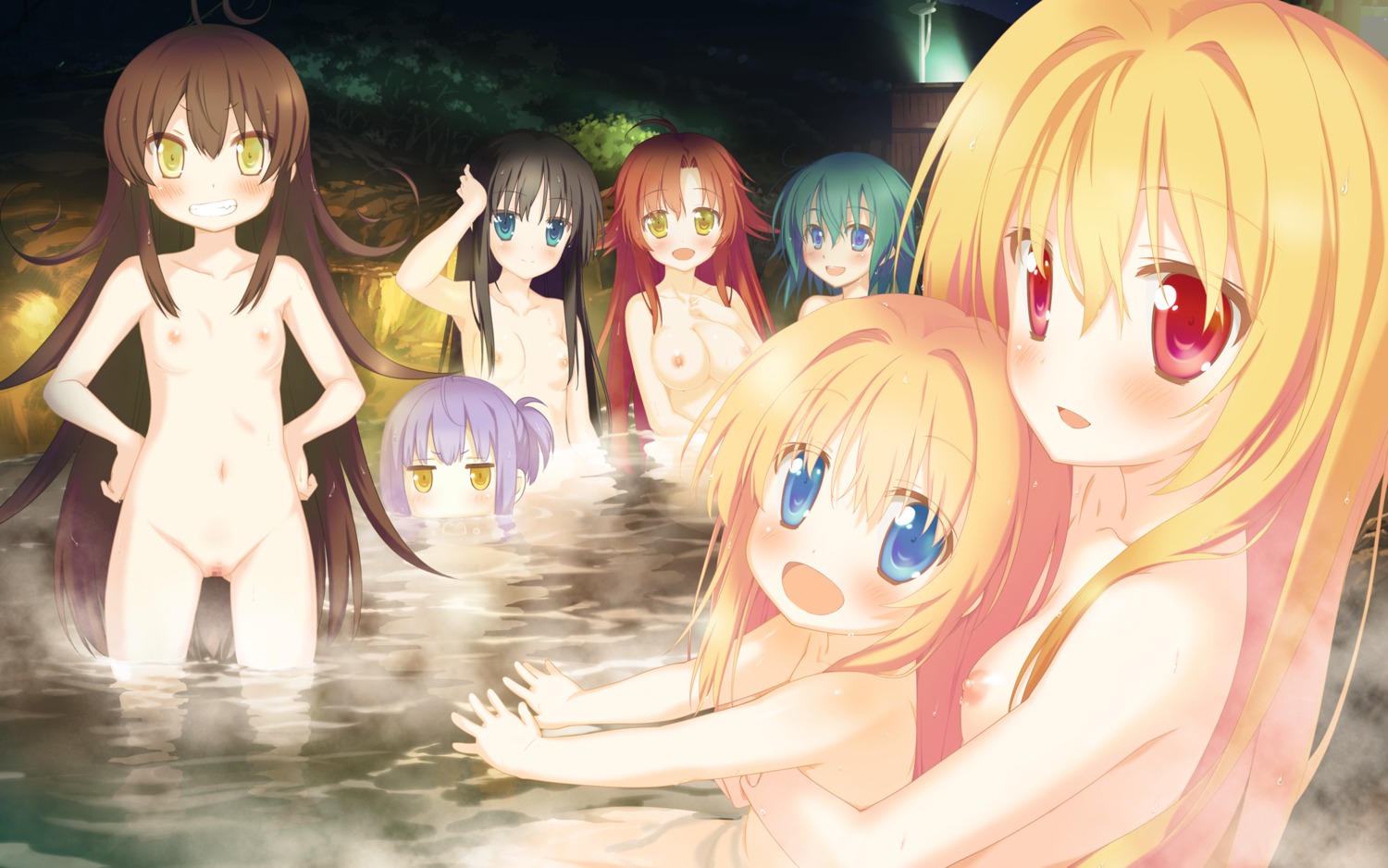 bathing censored favorite game_cg irotoridori_no_sekai kisaragi_mio loli minami_kana_(irotoridori_no_sekai) naked nikaidou_shinku nikaidou_sora nipples onsen shida_kazuhiro shikishima_kyou toumine_tsukasa wet