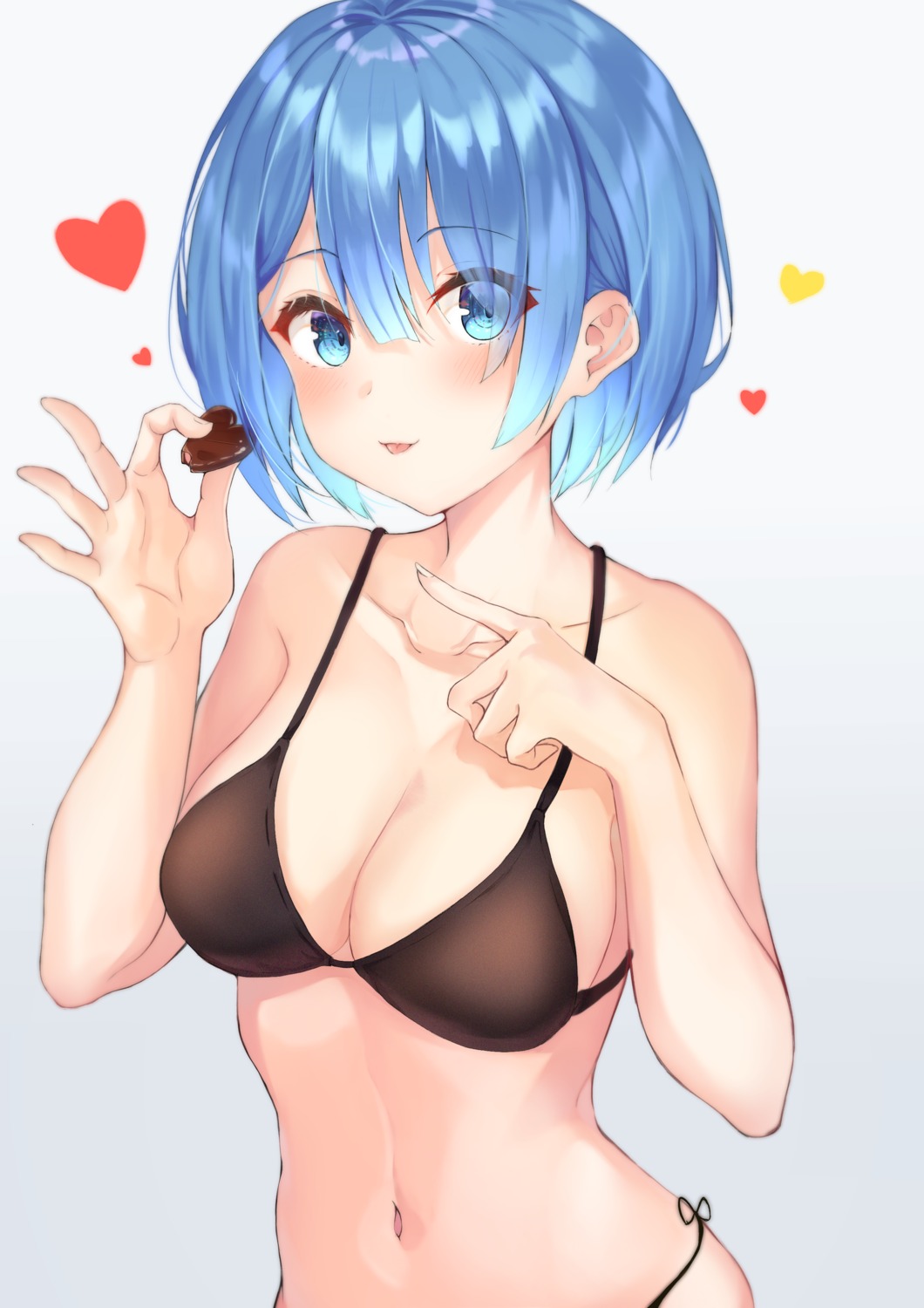 bikini nao_(okt8538) re_zero_kara_hajimeru_isekai_seikatsu rem_(re_zero) swimsuits valentine