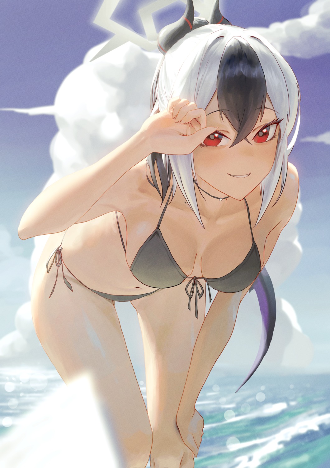 bikini blue_archive devil halo horns onikata_kayoko rifu002 swimsuits wings