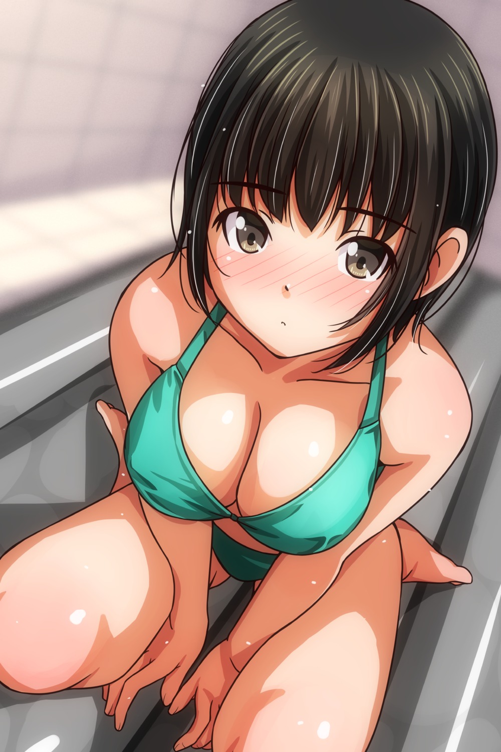 bikini matsunaga_kouyou swimsuits wet