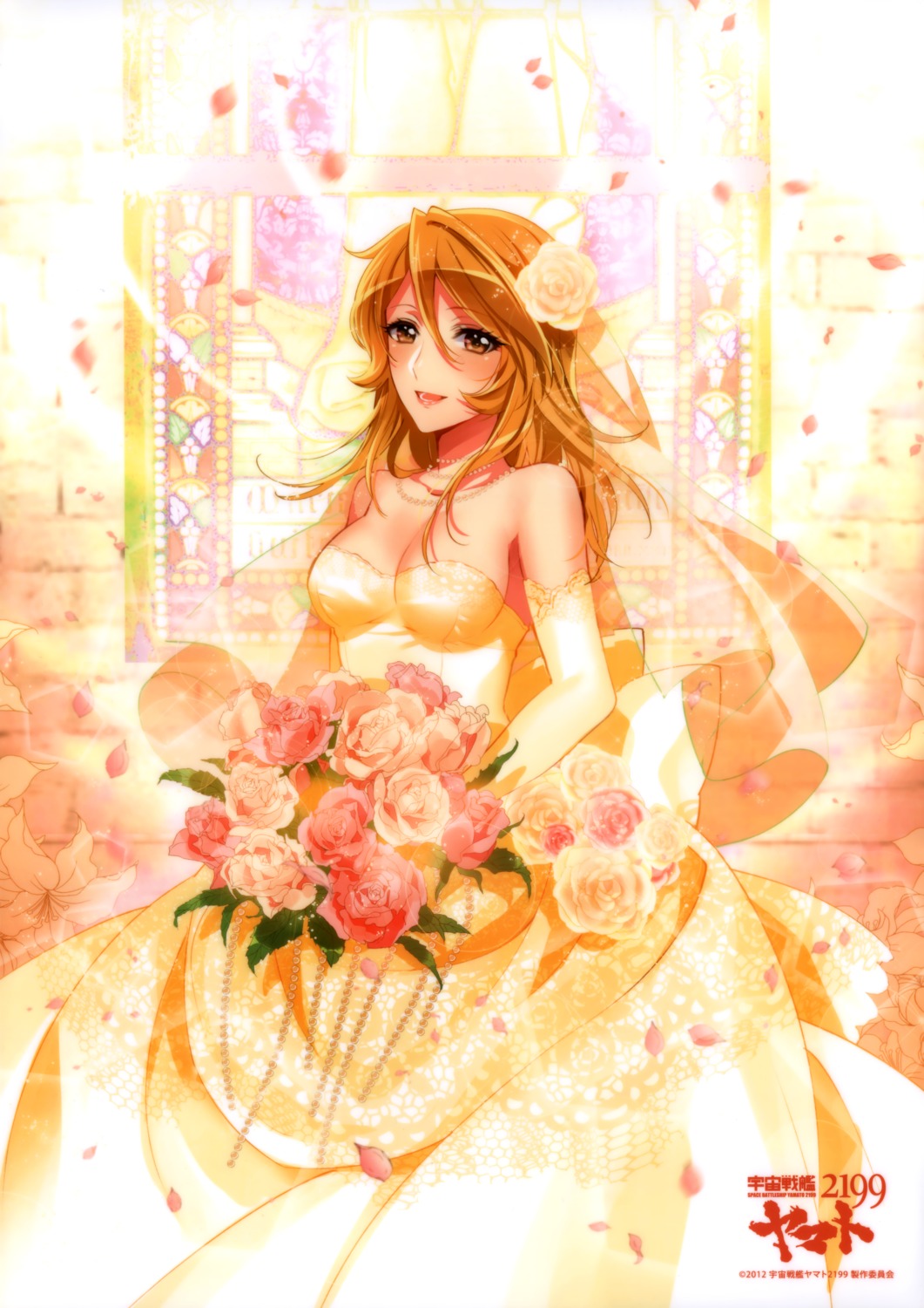 cleavage dress mori_yuki uchuu_senkan_yamato uchuu_senkan_yamato_2199 wedding_dress