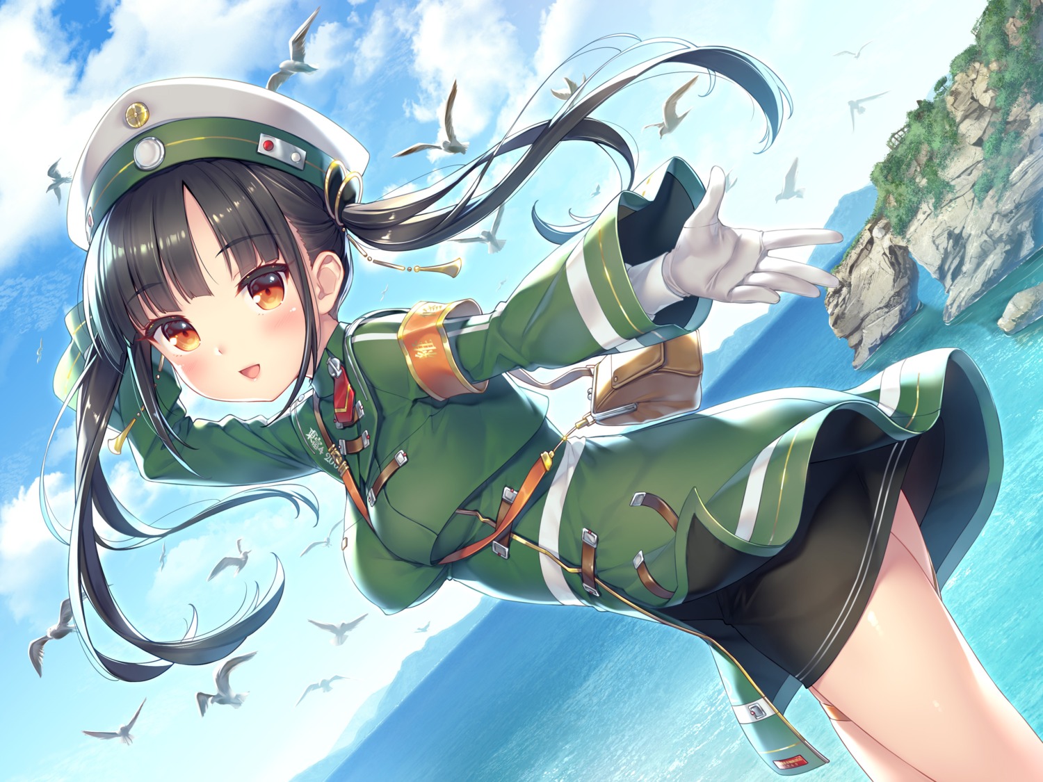 maitetsu rail_romanesque raro sayori skirt_lift suika_(maitetsu) uniform