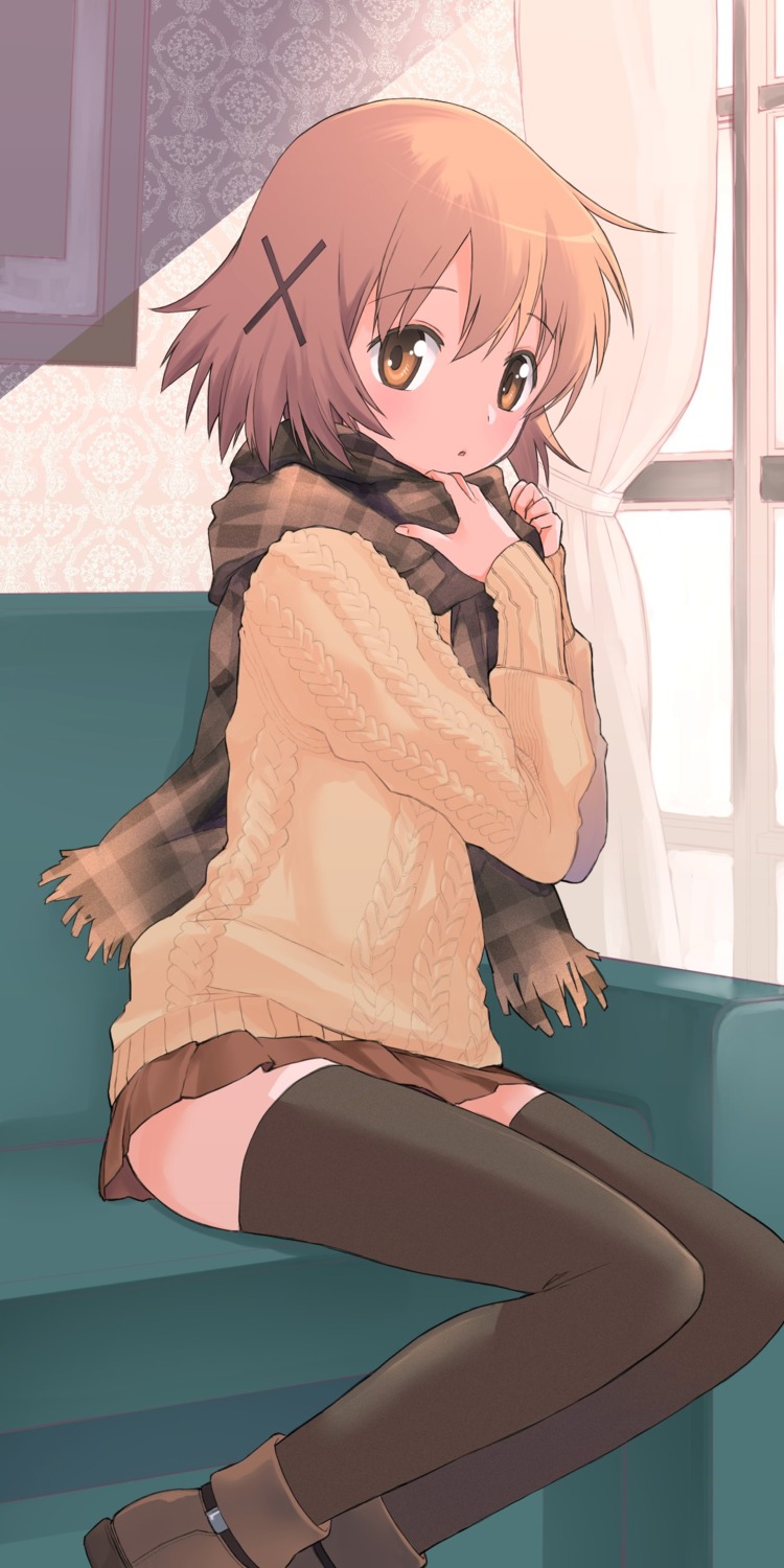 epsg3395 hidamari_sketch sweater thighhighs yuno