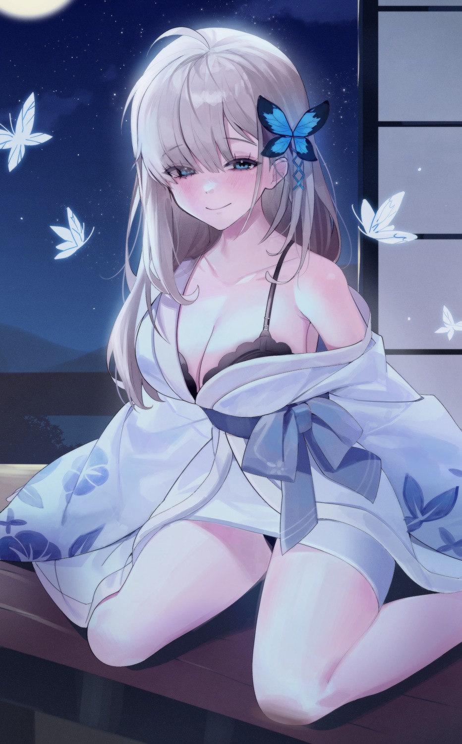 bra daeboll open_shirt pantsu skirt_lift yukata