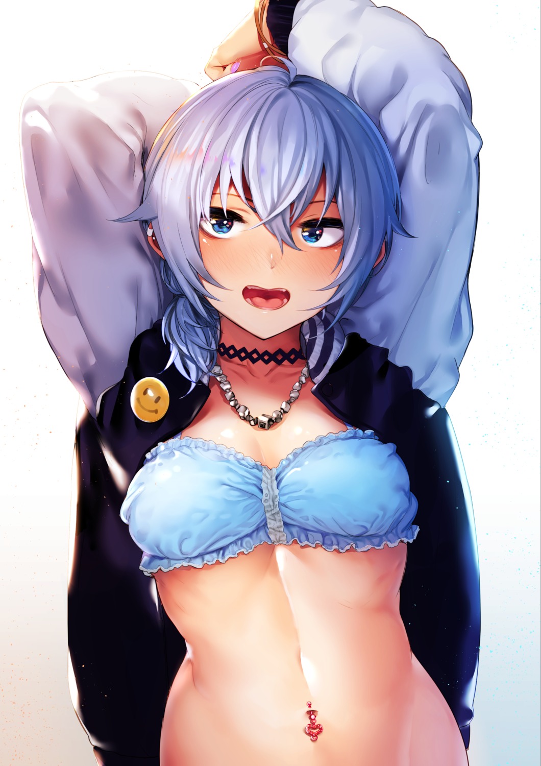 akagi_asahito bra cleavage open_shirt