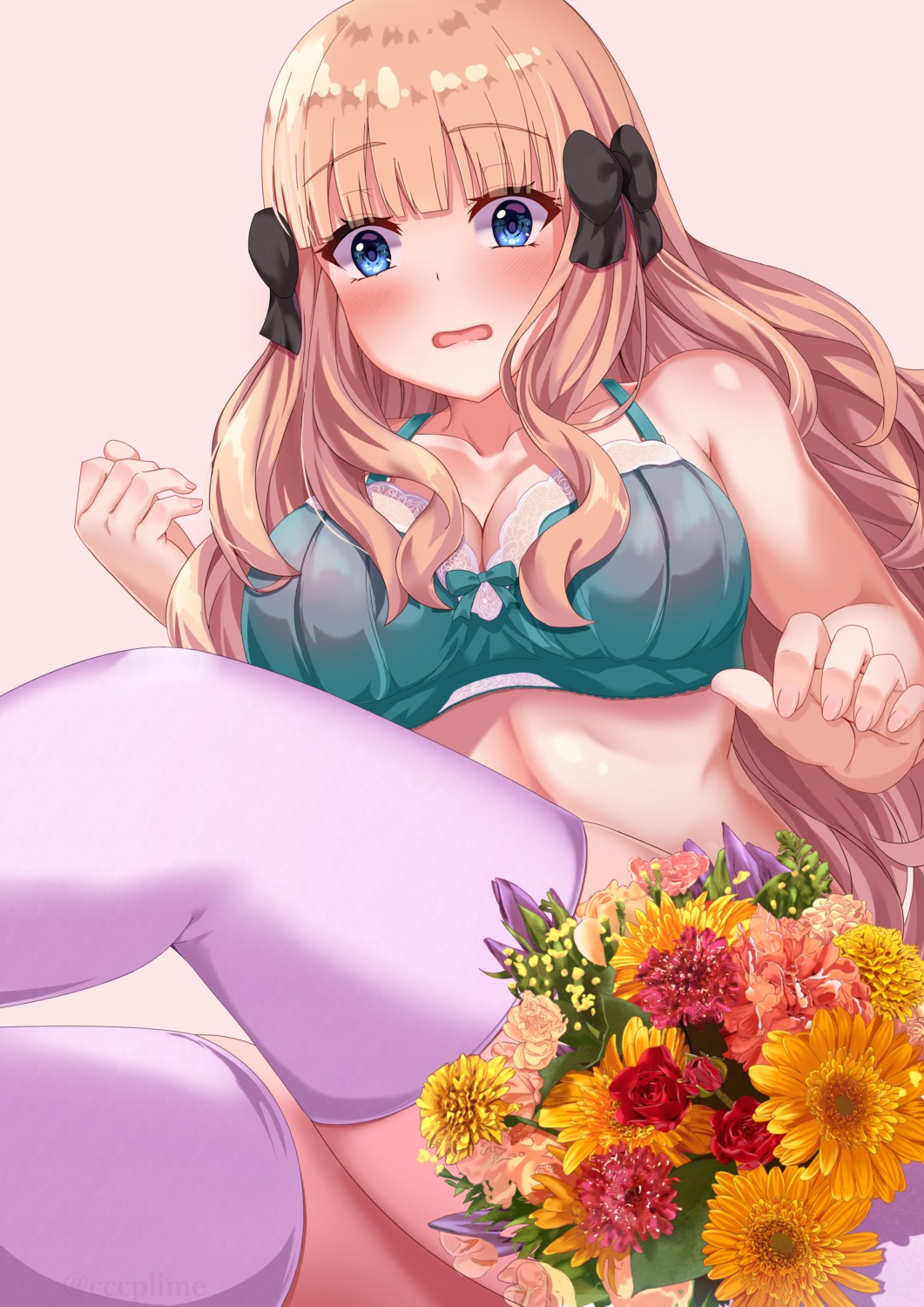 bra cleavage princess_connect princess_connect!_re:dive sasaki_saren thighhighs yagiryu