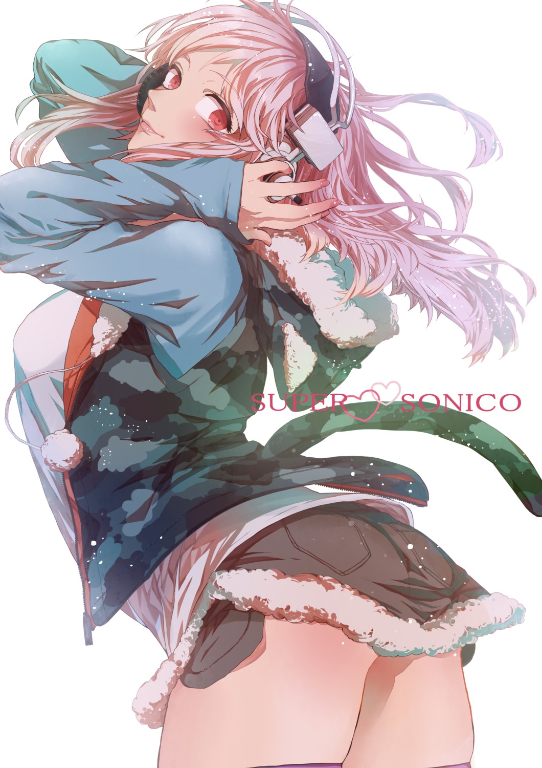 haraita_(artist) headphones sonico super_sonico thighhighs