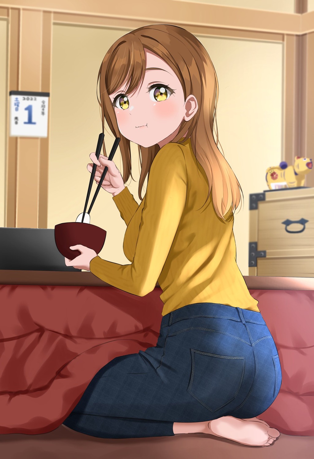 ass gorilla-shi kunikida_hanamaru love_live!_(series) love_live!_sunshine!! sweater