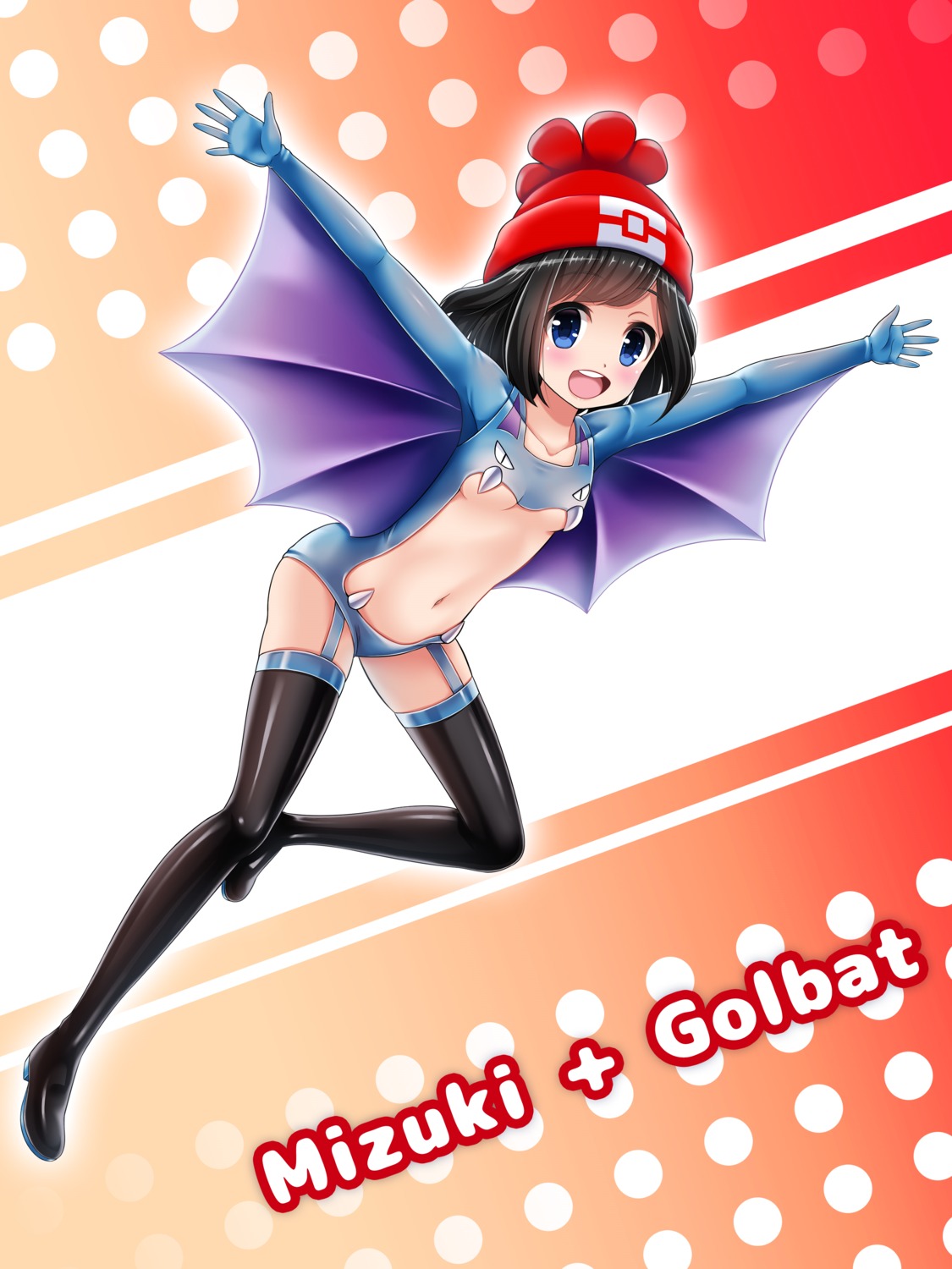 bluebird_(bluebird90) cosplay heels leotard loli mizuki_(pokemon) no_bra pokemon pokemon_sm stockings thighhighs underboob wings