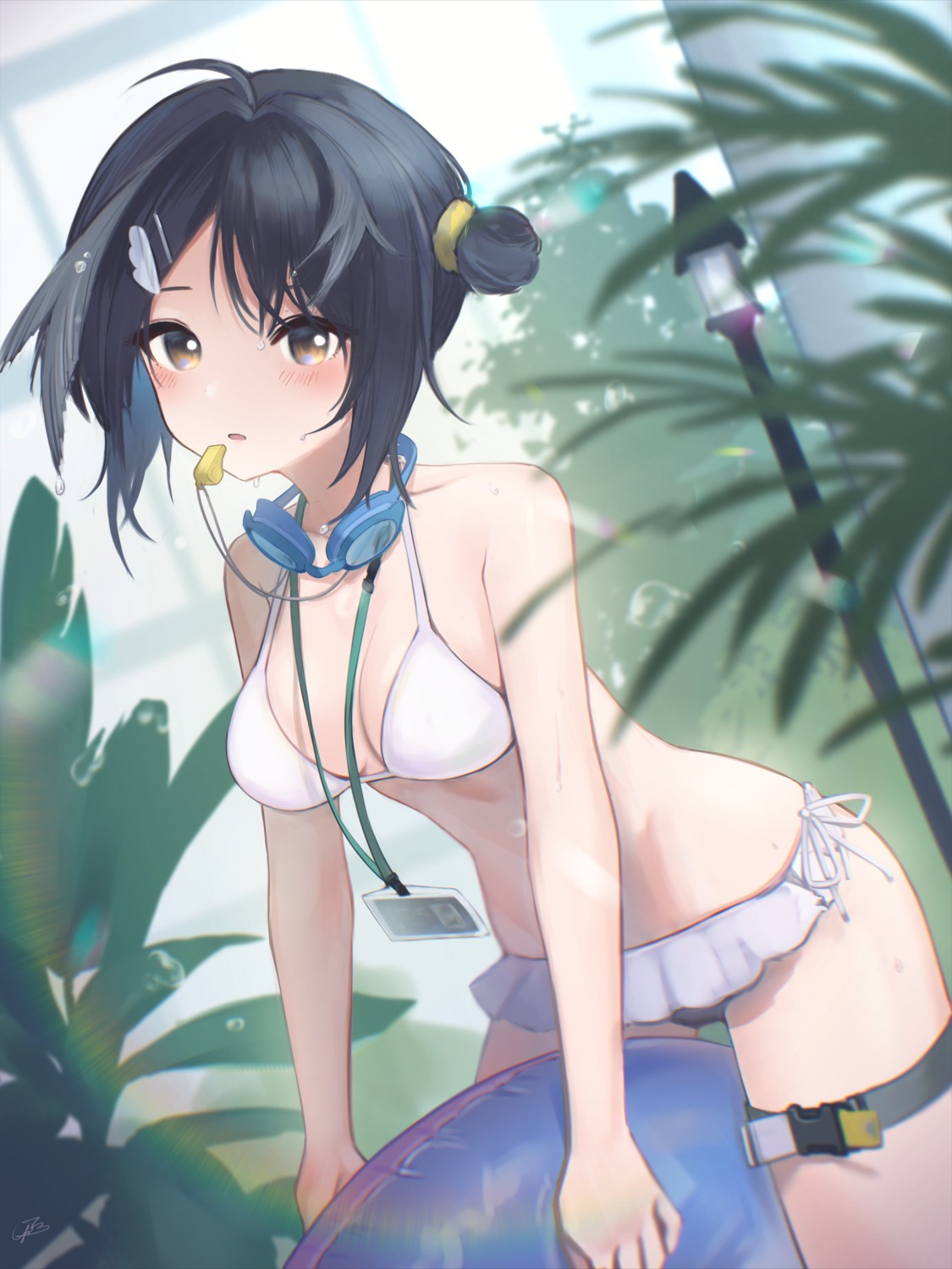 arknights bikini garter la_pluma_(arknights) swimsuits yunnasu