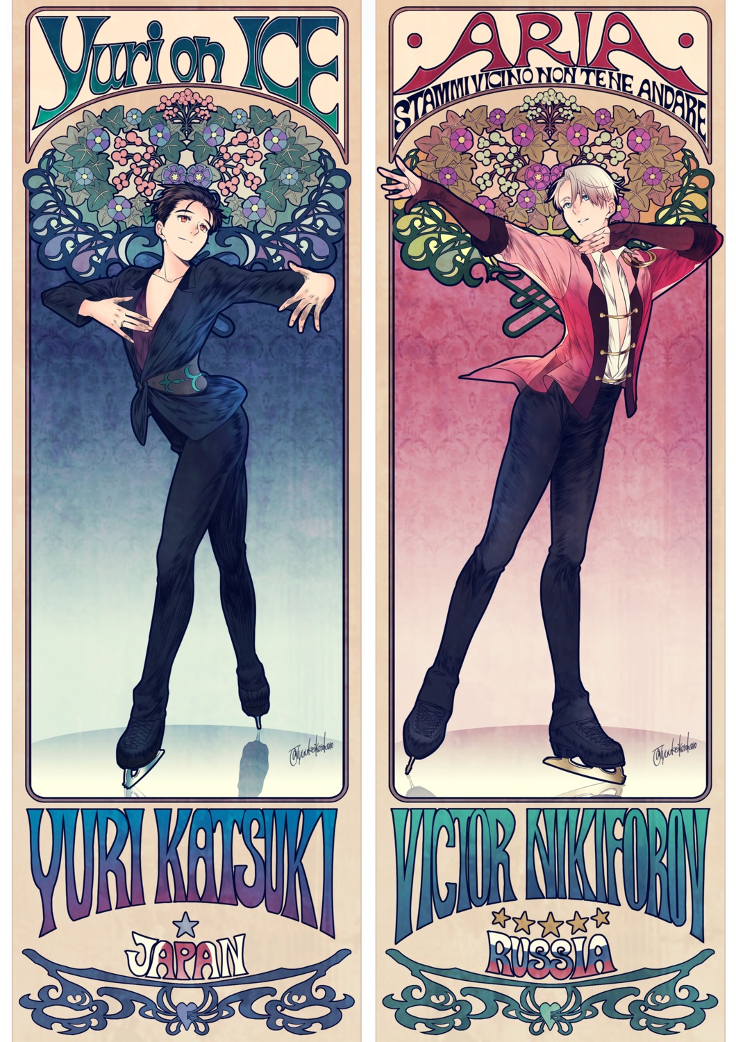 ice_skating katsuki_yuuri male mushi_kei victor_nikiforov yuri!!!_on_ice