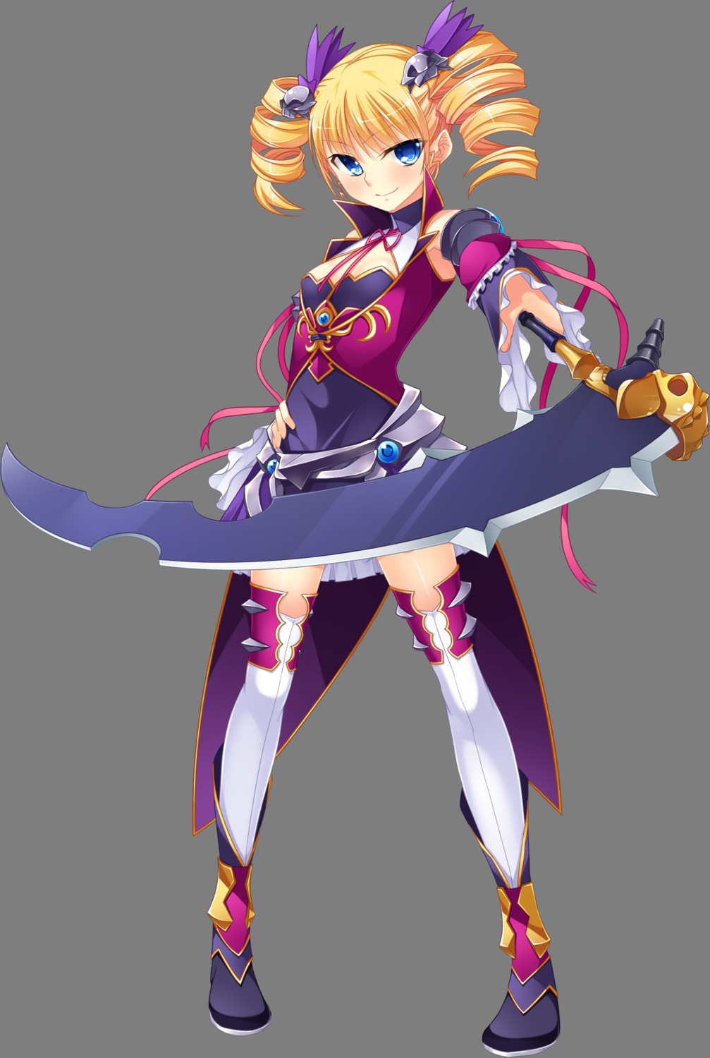 armor baseson cleavage kantaka koihime_musou sousou thighhighs transparent_png weapon