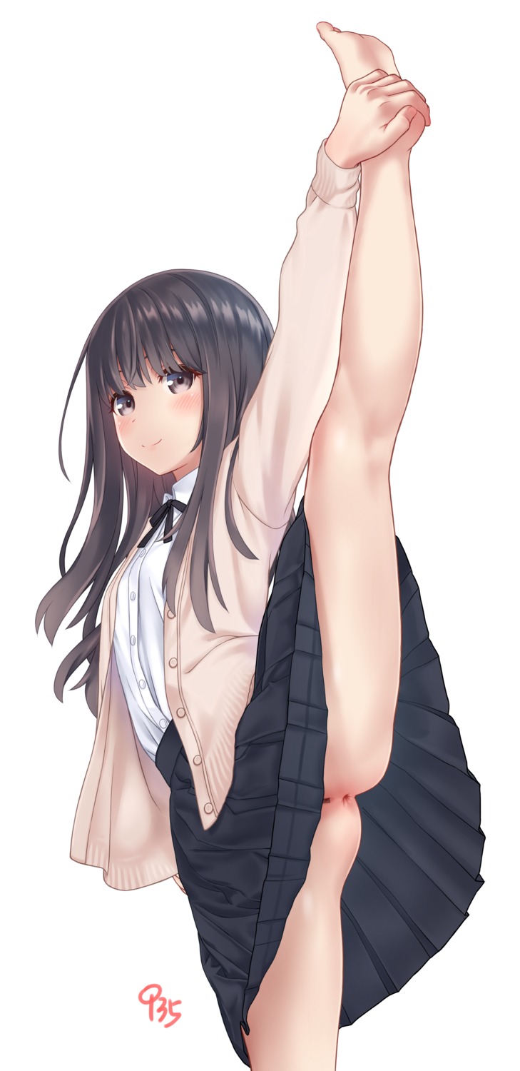 anus aoi_kumiko censored feet loli nopan pussy seifuku skirt_lift sweater
