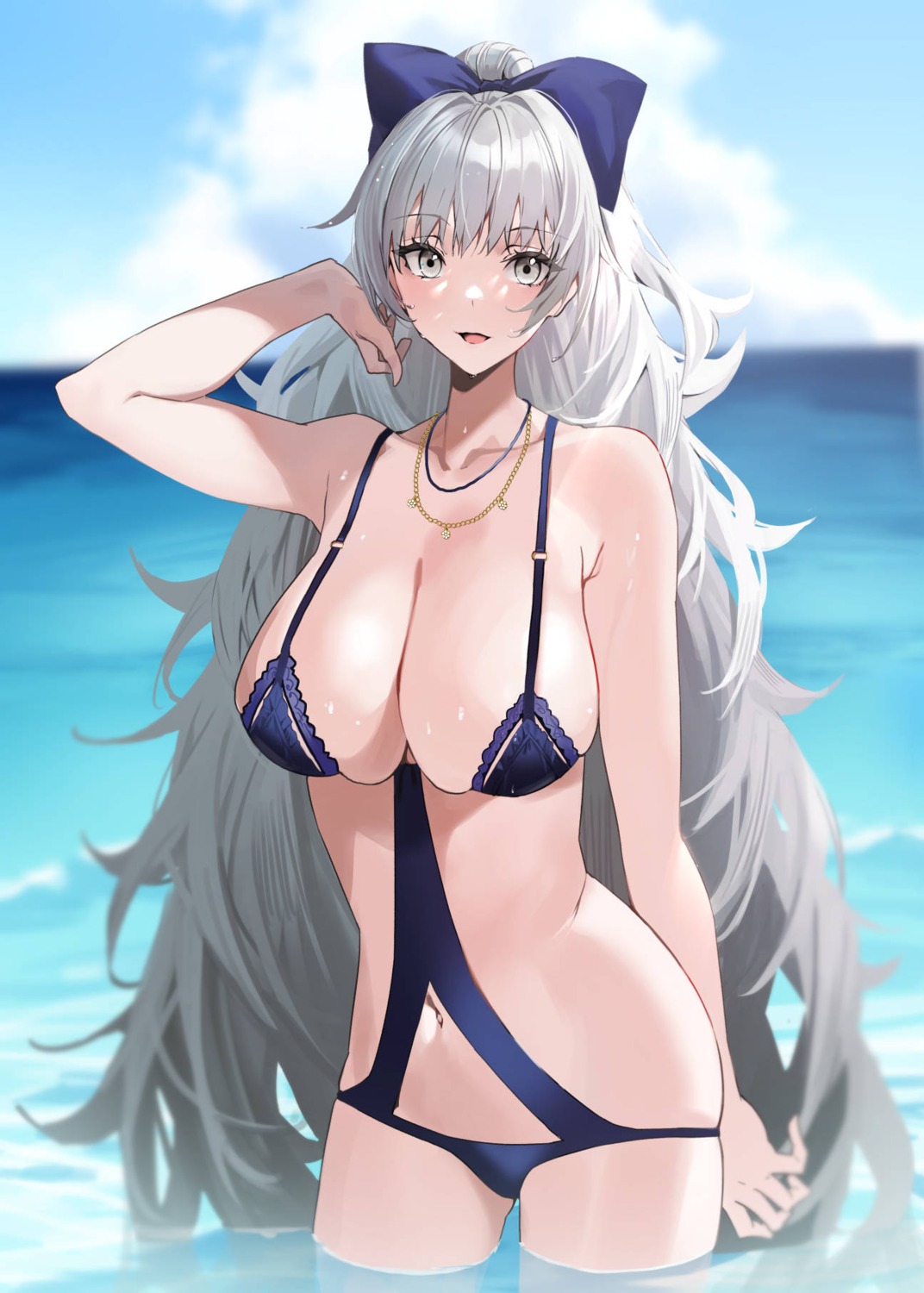 azur_lane raitho104 swimsuits vittorio_veneto_(azur_lane) wet