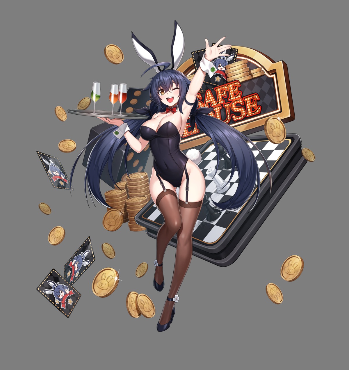 animal_ears bunny_ears bunny_girl counter:side heels no_bra stockings tagme tail thighhighs transparent_png