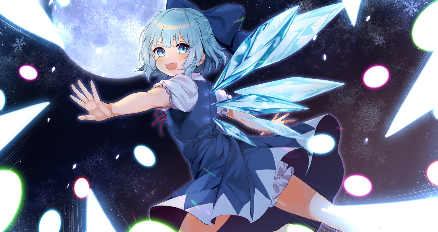 bloomers cirno dress skirt_lift tamafurin touhou wings