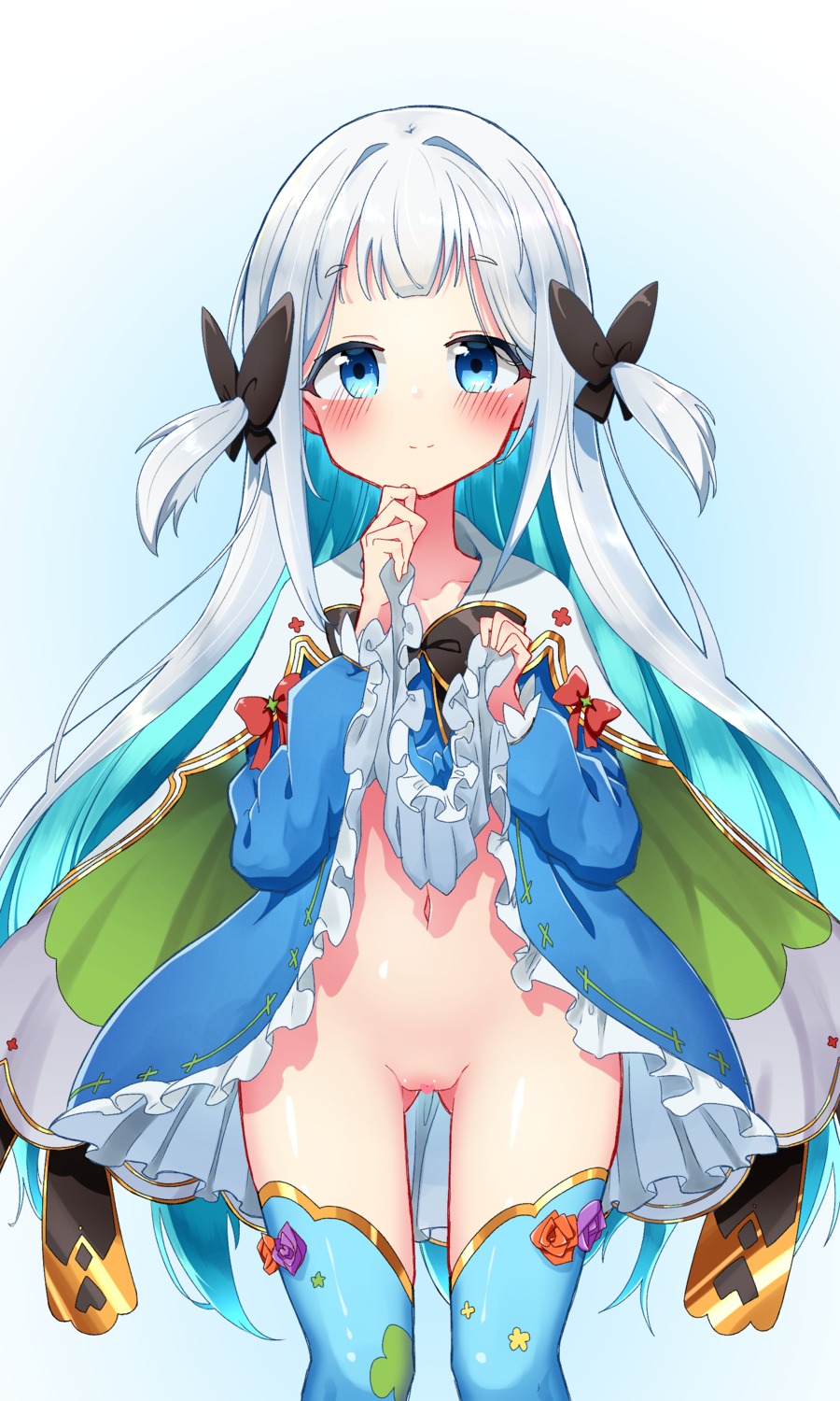 censored dress kino_nekko loli nopan pussy skirt_lift thighhighs