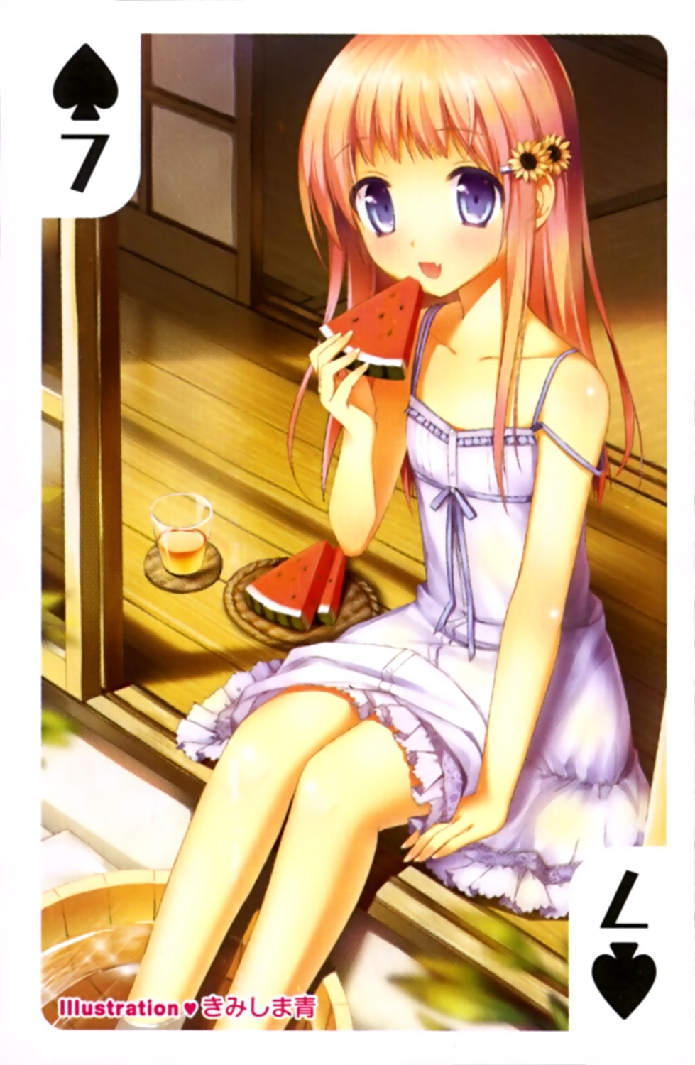 card dress kimishima_ao summer_dress wet