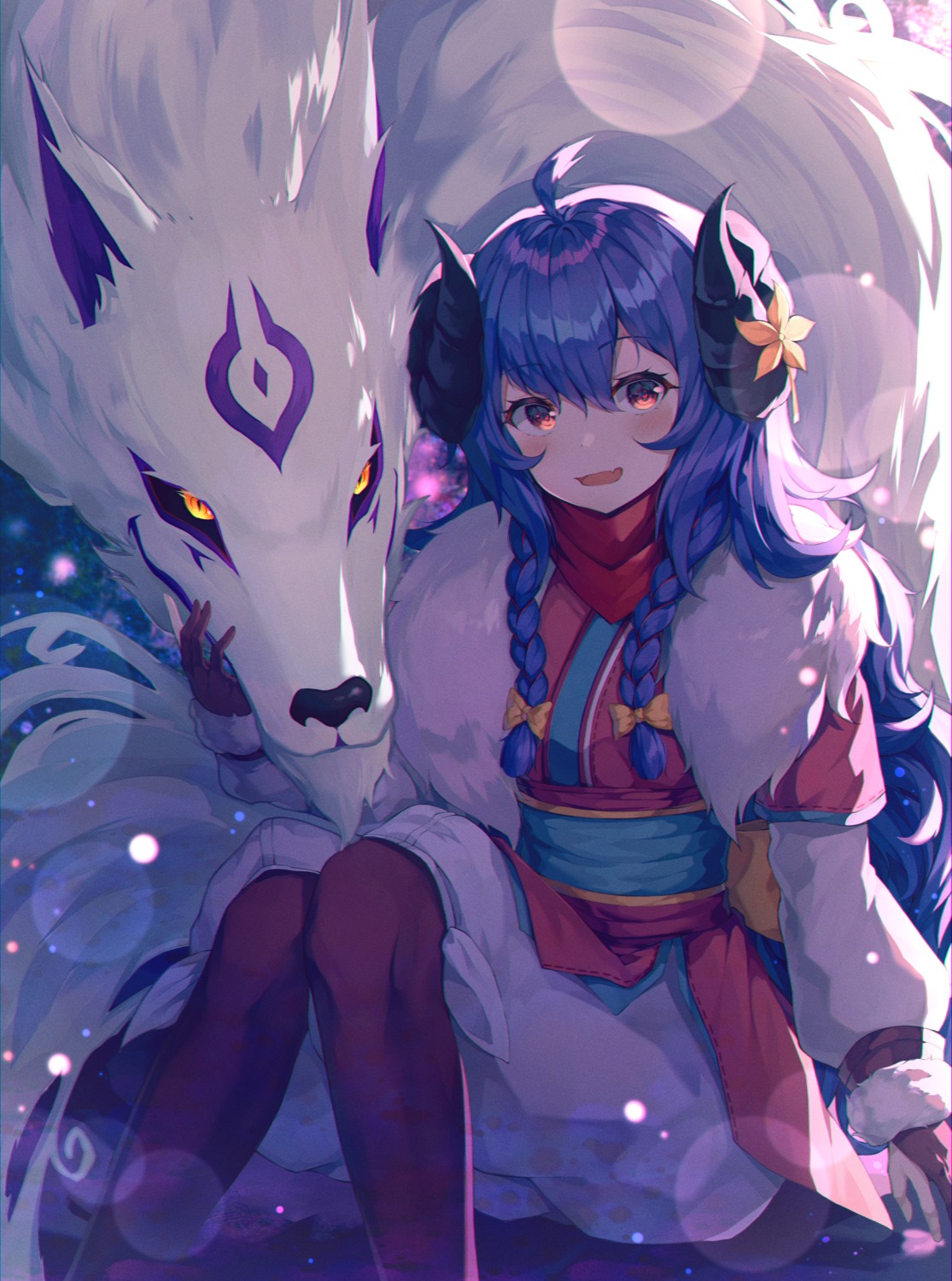 asian_clothes gyungsin horns kindred league_of_legends skirt_lift