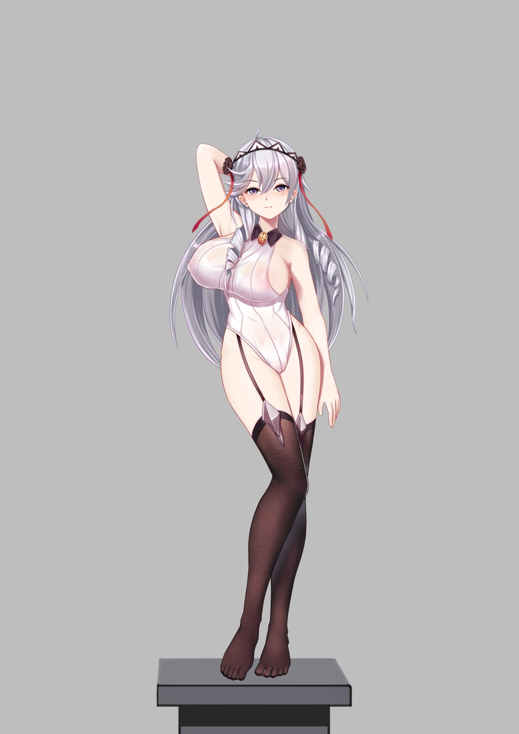 algerie_(azur_lane) azur_lane erect_nipples leotard no_bra see_through stockings the_hermit thighhighs