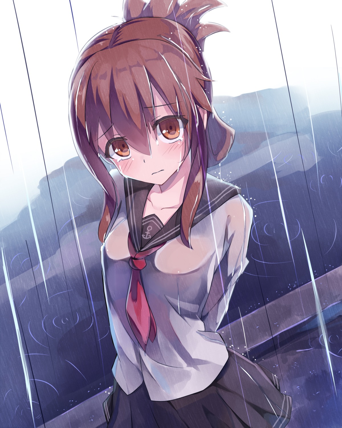 inazuma_(kancolle) kantai_collection seifuku seneto wet_clothes