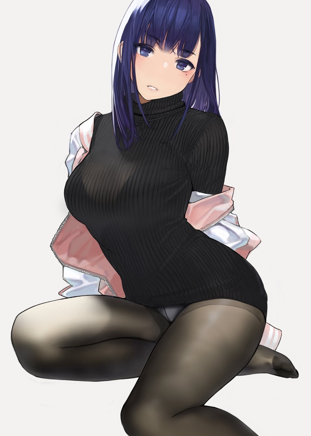 bra miru_tights nakabeni_yua pantsu pantyhose see_through sweater yom