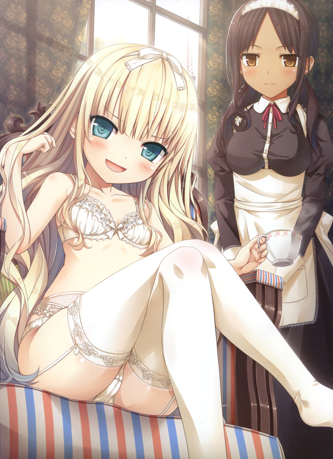 bra cameltoe cura garter_belt loli maid pantsu stockings thighhighs