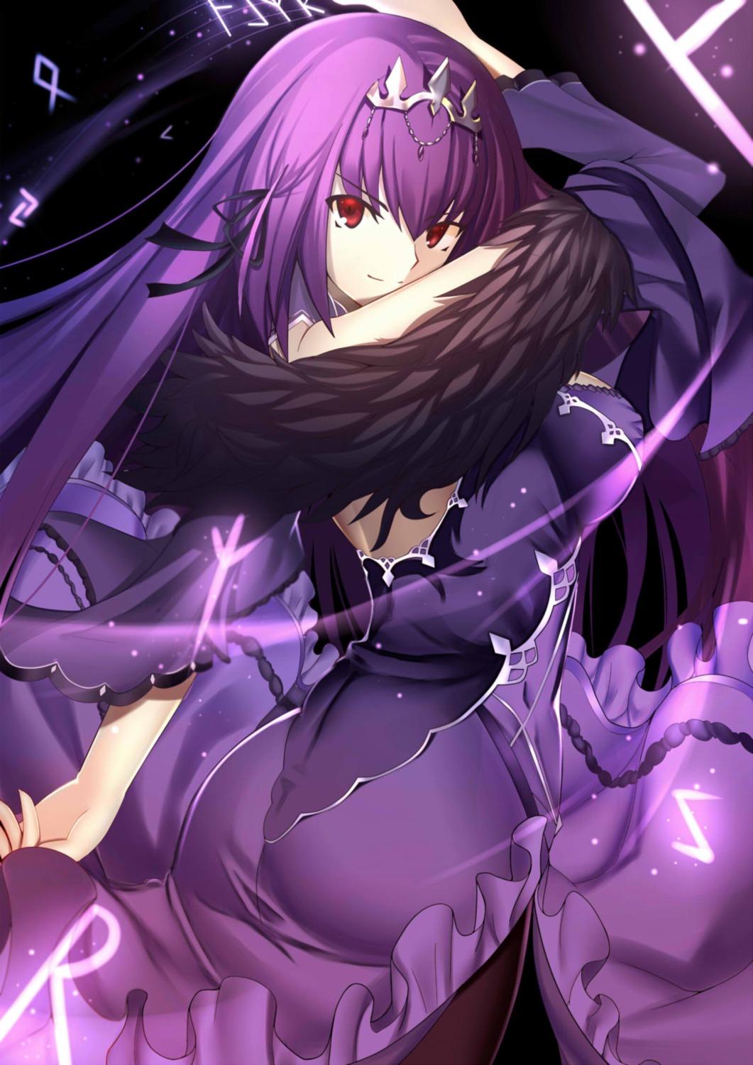 dress fate/grand_order pantyhose paperfinger scathach_skadi