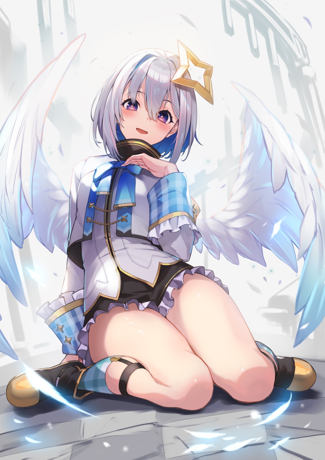 amane_kanata angel hololive kakage seifuku wings