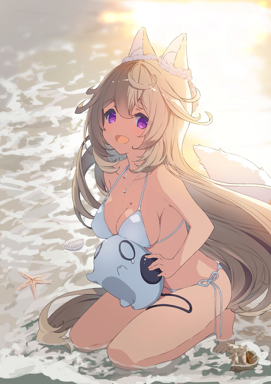 animal_ears bikini kitsune p19 swimsuits sylvie_milia_leclerc tail wet