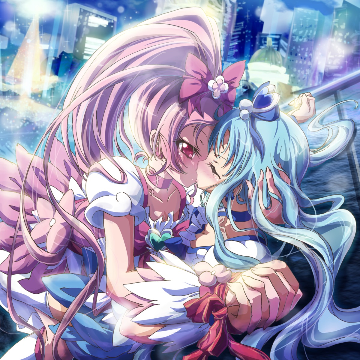 cleavage hanasaki_tsubomi heartcatch_pretty_cure! inoshishi kurumi_erika pretty_cure yuri