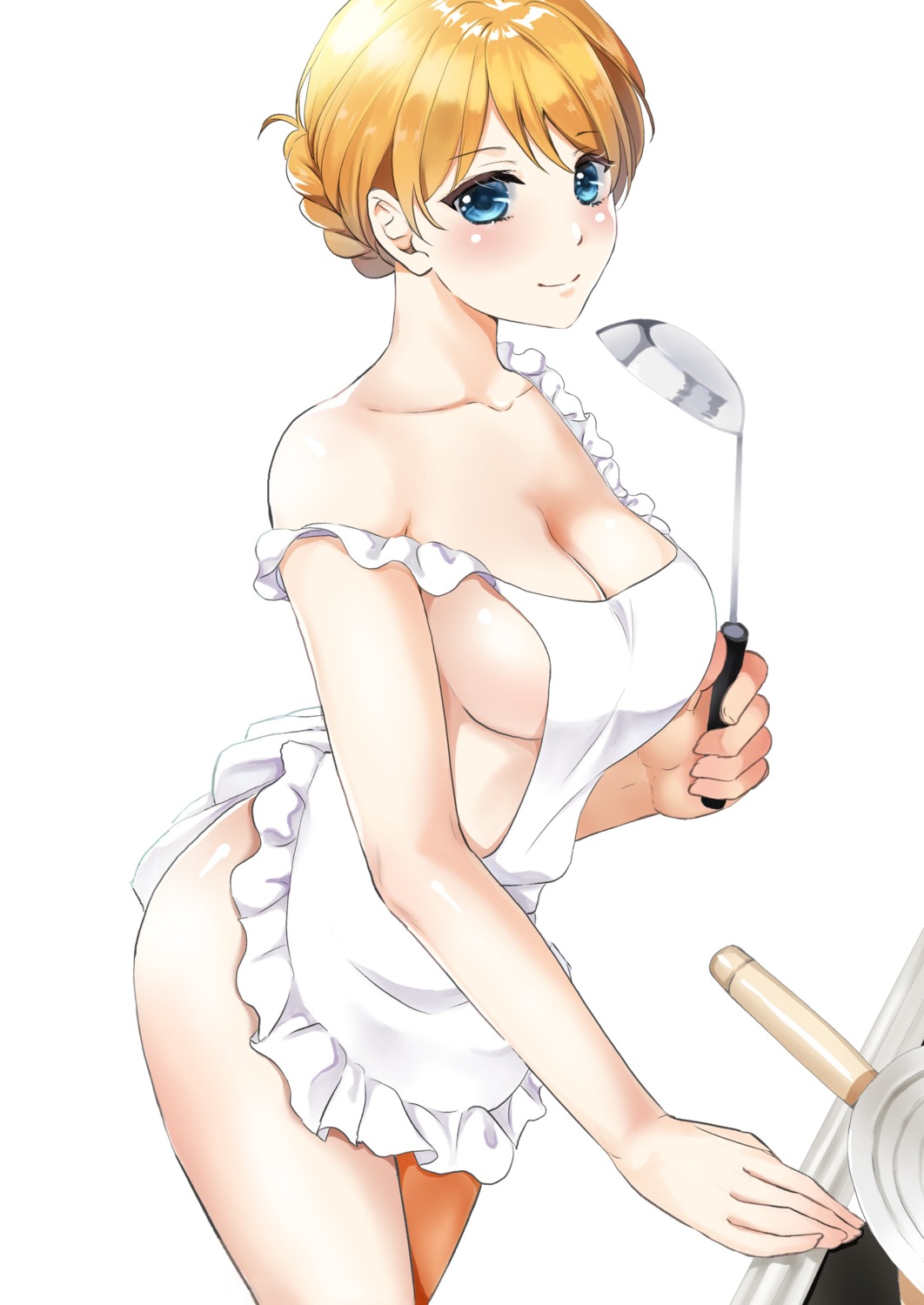 darjeeling girls_und_panzer naked_apron touma_(tsunamiharuru)