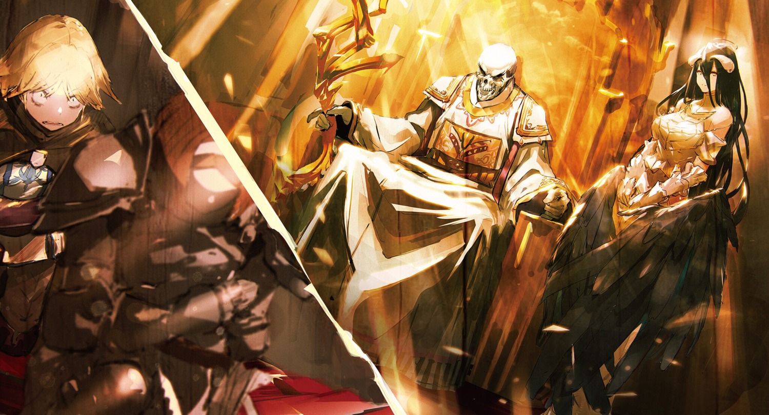 albedo_(overlord) armor dress horns momonga_(overlord) overlord so-bin weapon wings