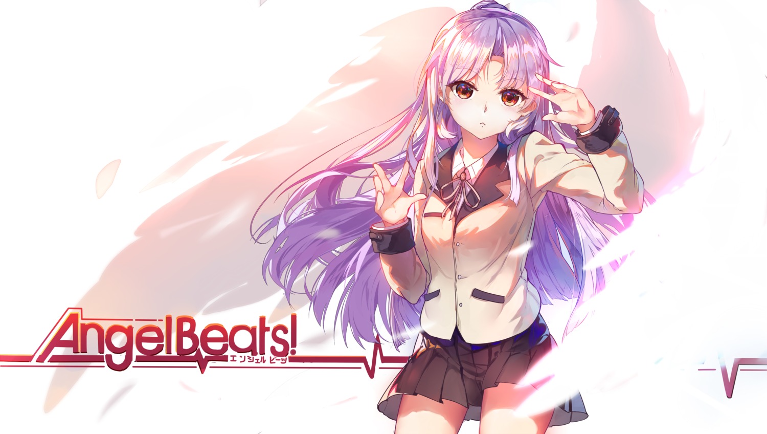 angel_beats! baisi_shaonian seifuku tachibana_kanade wings