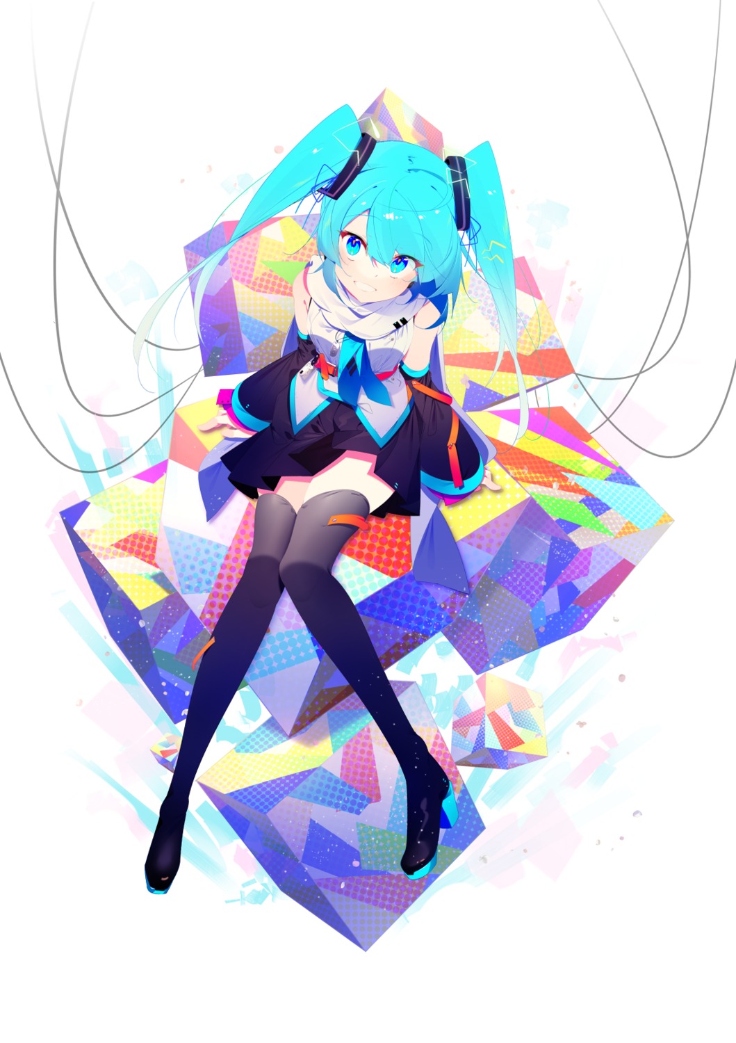 benio_(dontsugel) hatsune_miku heels thighhighs vocaloid