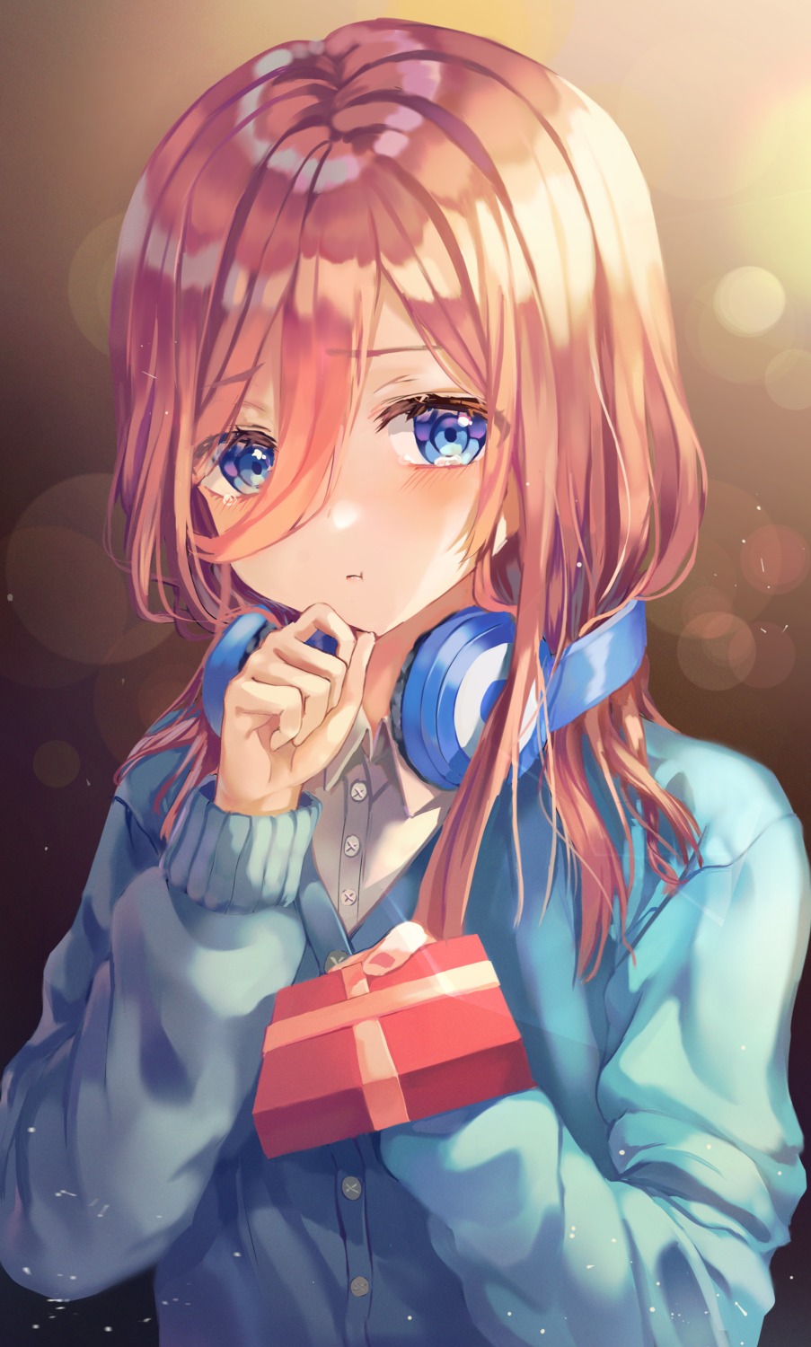 5-toubun_no_hanayome headphones nakano_miku seifuku starlime sweater valentine