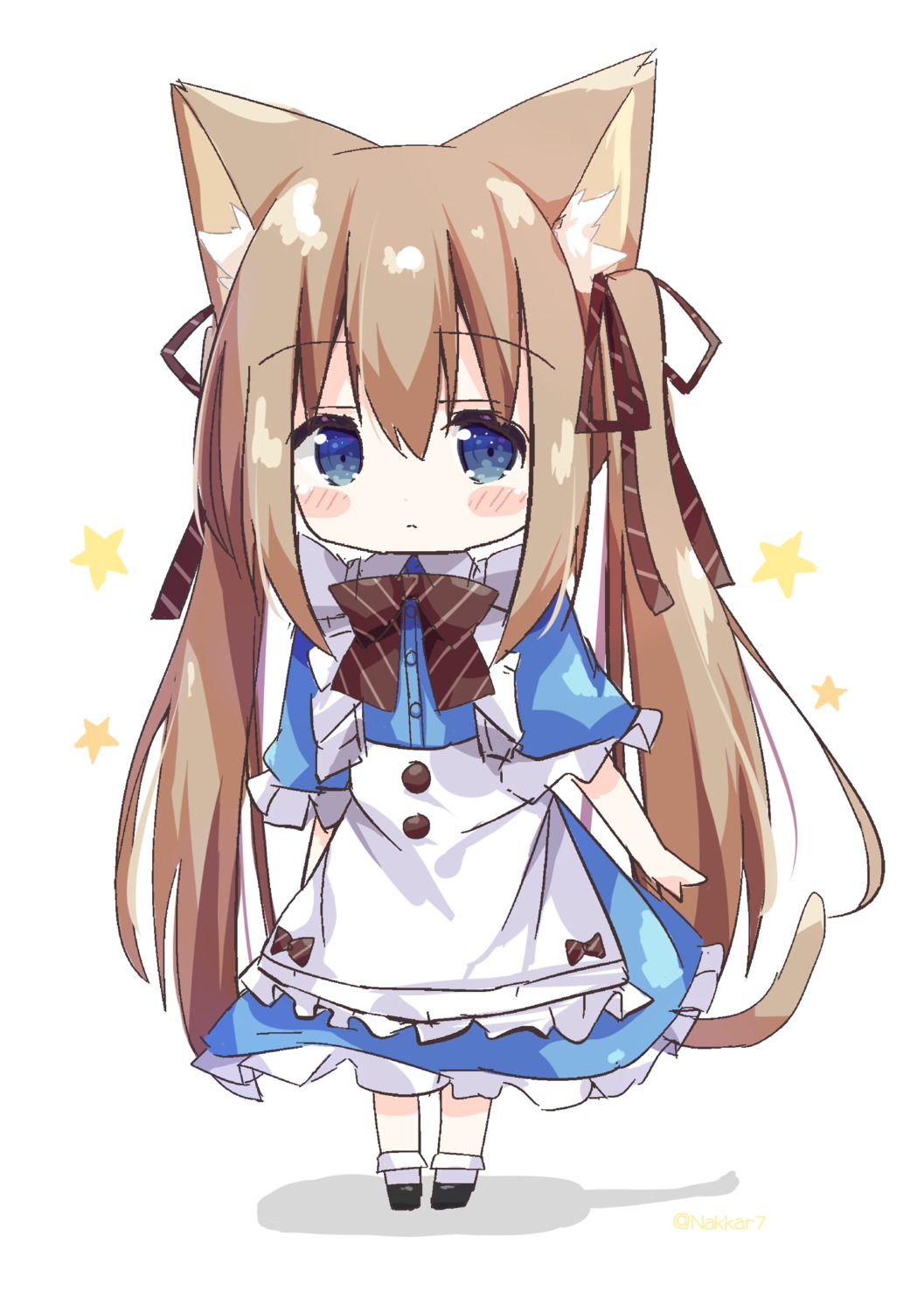 animal_ears chibi maid nakkar nekomimi tail