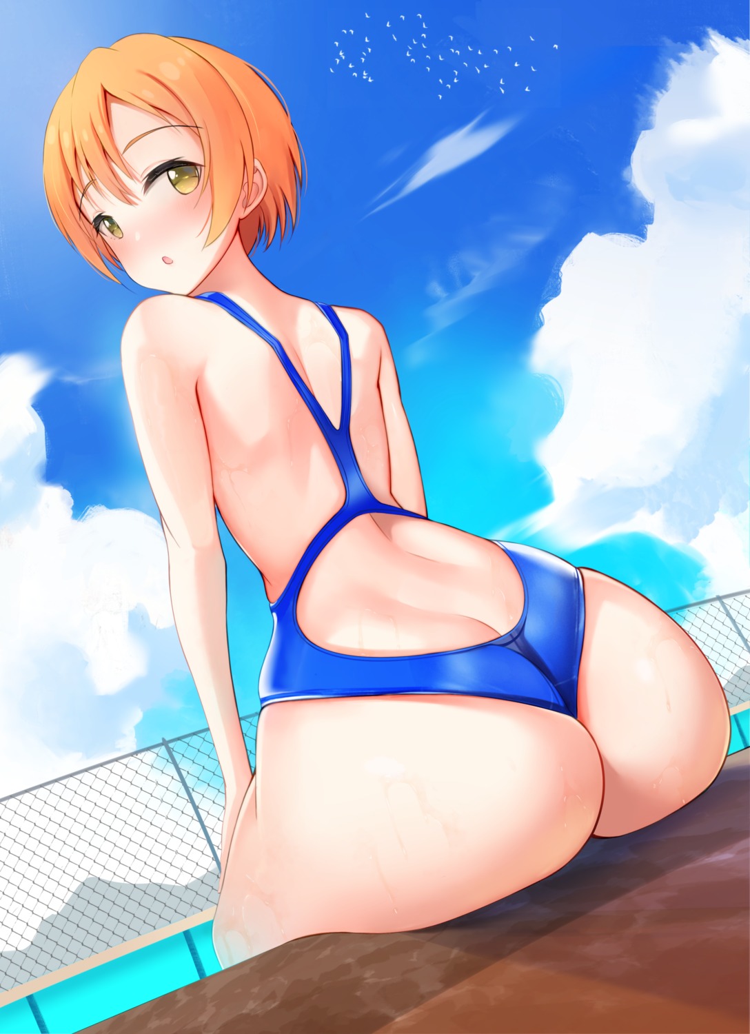 ass hoshizora_rin love_live! minted swimsuits wet