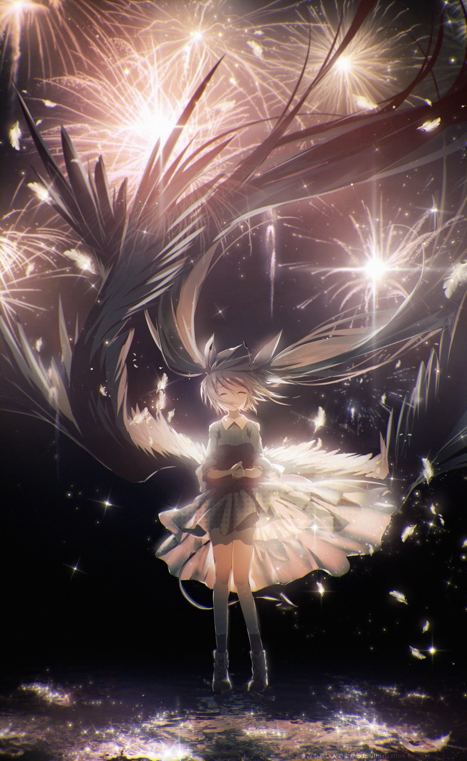 dress hatsune_miku lengchan_(fu626878068) vocaloid wings