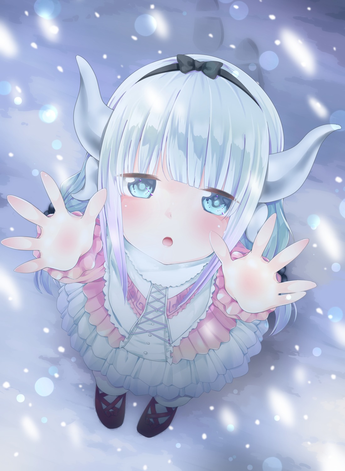 dress himawarino-tane horns kanna_kamui kobayashi-san_chi_no_maid_dragon