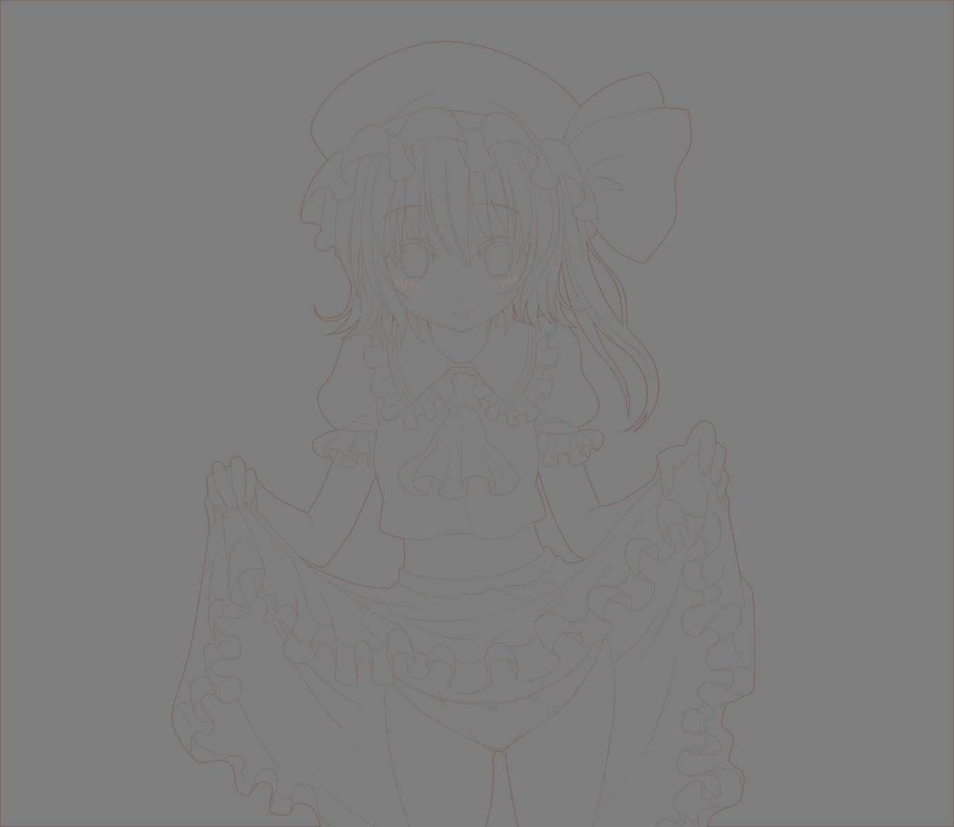 flandre_scarlet haruki_5050 line_art pantsu skirt_lift touhou transparent_png